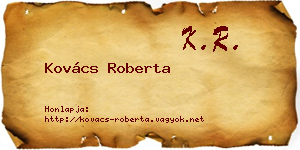 Kovács Roberta névjegykártya